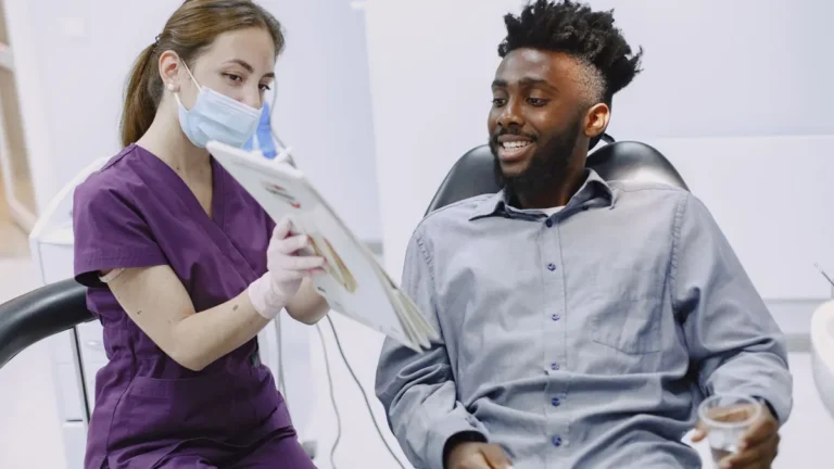 dentist explaining treatment plan