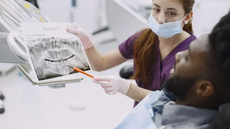 dentist explaining treatment plan