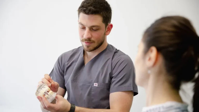 dentist explaining treatment plan