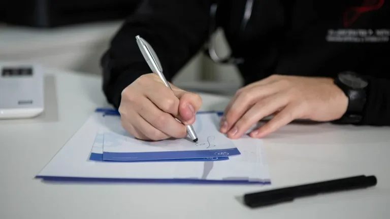 medical documents signing desk