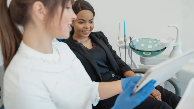 dentist explaining treatment plan
