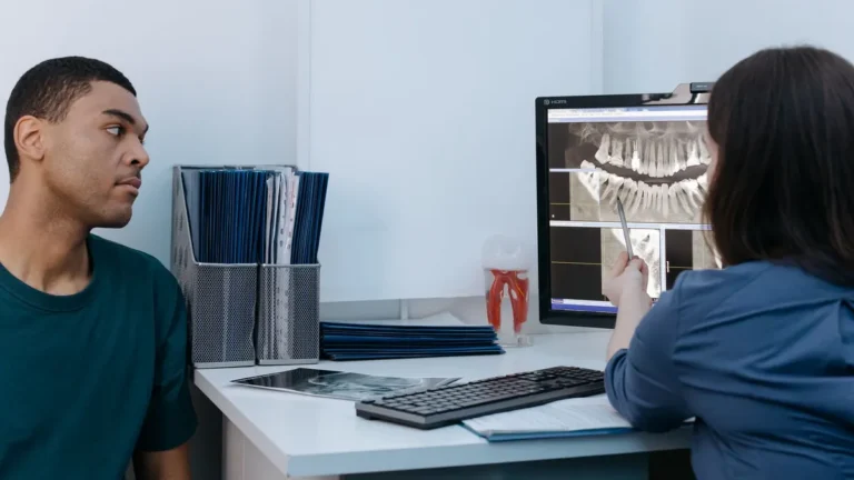 dentist explaining treatment plan